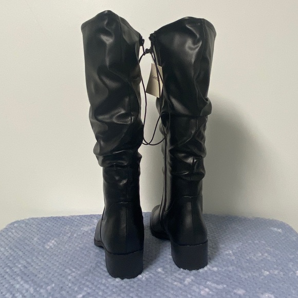 Tall Black Slouchy Zip-Up Boots, 9 - Picture 4 of 9